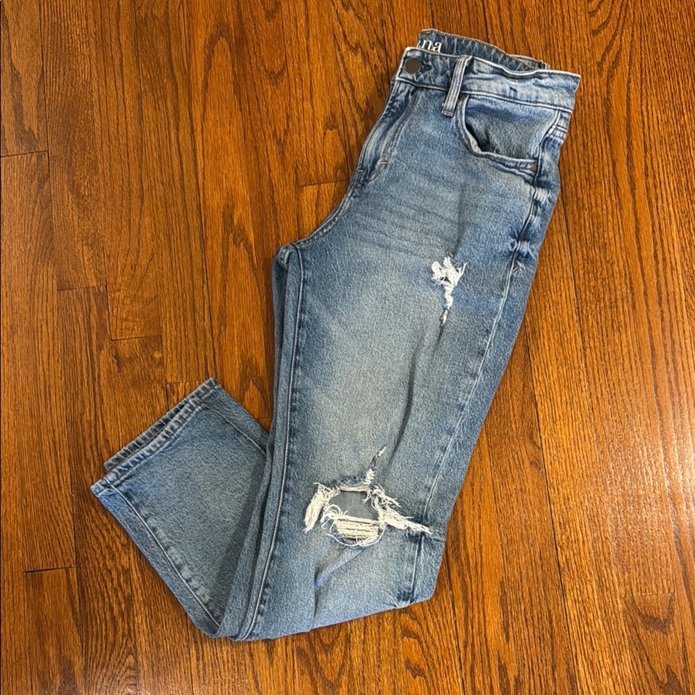 A.n.a Distressed Blue Denim Jeans